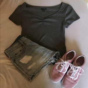 Wild Fable gray crop top